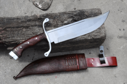 14 inches long blade hand forged bowie knife-viking bowie-compass-tempered-sharpen-ready to use-forged working bowie kni