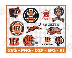 cincinnati bengals bundle logo svg, cincinnati nfl svg, nfl team svg, cincinnati logo svg