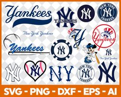 new york yankees mlb svg cut files baseball clipart bundle