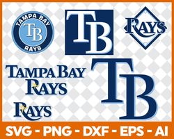 tampa bay rays mlb svg cut files baseball clipart bundle