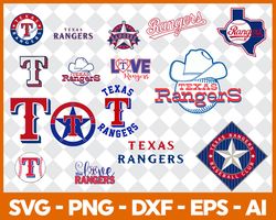 texas rangers mlb svg cut files baseball clipart bundle