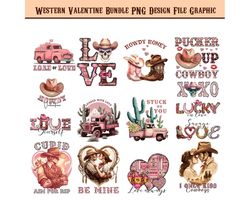 western valentine bundle png design file graphic