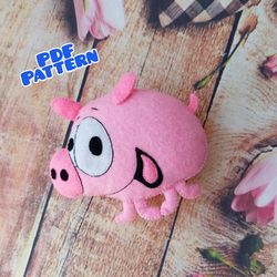 felt pig pattern felt piggy ornament felt animals felt pattern baby mobile felt felt farm pattern pig sewing pattern