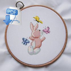 bunny cross stitch pattern cute bunny cross stitch pattern butterflies cross stitch pattern cross stitch pattern pdf