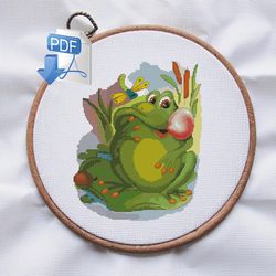 frog cross stitch pattern animals cross stitch pattern cross stitch pattern pdf instant pdf download