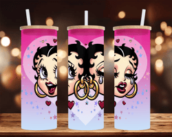 boop girl / digital art/ ai image - 25 oz glass-can tumbler wrap - sublimation design - png file.