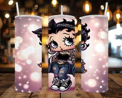 20 oz skinny tumbler wrap -rocker betty boop tumbler wrap- sublimation design - png file