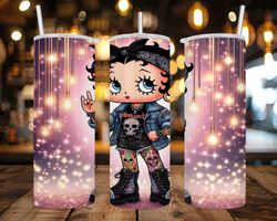 20 oz skinny tumbler wrap - betty boop rocker tumbler wrap- sublimation design - png file