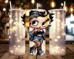 rocker betty boop tumbler wrap- 20 oz skinny tumbler wrap - sublimation design - png file