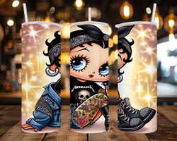 betty boop wrap - 20 oz rocker boop girl skinny tumbler wrap - sublimation design - png file