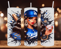 l.a. dodgers girl- 20 oz skinny tumbler wrap - sublimation design - png file