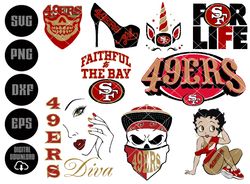 s.f. 49ers bundle-layered digital downloads for cricut, silhouette etc.. svg| eps| dxf| png| files