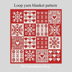 holiday granny blanket -loop yarn pattern pdf