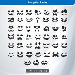 pumpkin faces svg digital vector