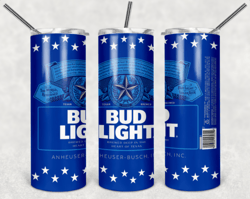 bud light 20oz skinny tumbler design