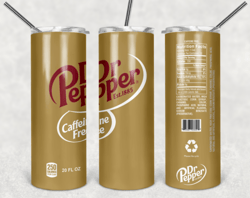 caffeine free dr pepper 20oz skinny tumbler design