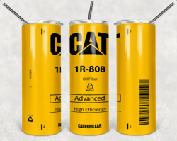 cat oil filter 20oz skinny tumbler design clean and dirty included