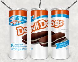 devil dogs 20oz skinny tumbler design