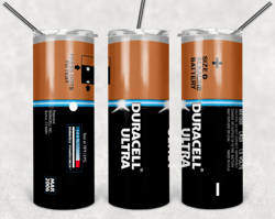 duracell battery 20oz skinny tumbler design