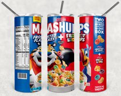 mash-ups cereal 20oz skinny tumbler design