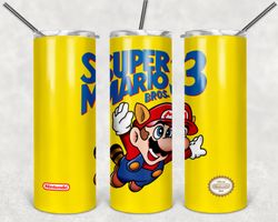 mario 3 20oz skinny tumbler design