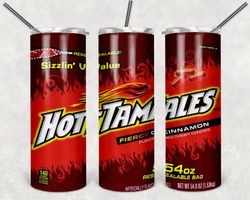 hot tamales 20oz skinny tumbler design