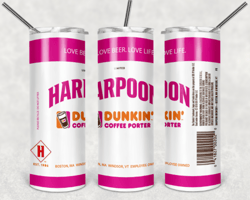 harpoon dunkin porter beer 20oz skinny tumbler design