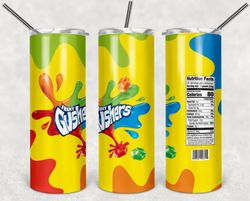 gushers 20oz skinny tumbler design