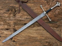 custom damascus steel anduril sword of narsil the king aragorn 40 inches