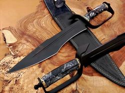 custom handmade high carbon steel bowie knife with sheath