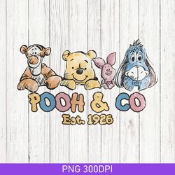 Retro Pooh and Co Est 1926 PNG, Vintage Winnie The Pooh PNG, Pooh Bear And Friends, Disneyland PNG, Disney Group Trip