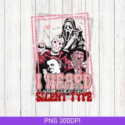 vintage valentine's day horror character michael myers png sublimation design, i heard you like the silent type, horror