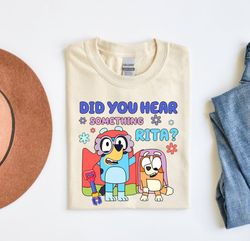 did you hear something bluey vintage happy mothers day unisex tshirt, bluey dad retro shirt, happy fathers day, gift for