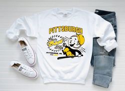 pittsburgh baseball cartoon mascot we are the best vintage white sweatshirt, pittsburgh baseball team retro shirt, baseb