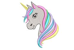 rainbow unicorn embroidery design