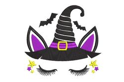 halloween unicorn embroidery design 2