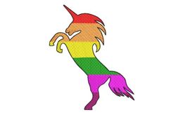 rainbow unicorn embroidery design 2