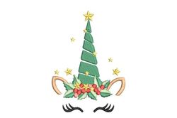 christmas unicorn embroidery design