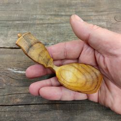 handmade ash wood spoon, hand carved pocket wooden spoon, camping spoon, hiking wooden spoon, eating wooden spoon