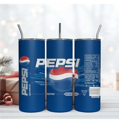 Pepsi 20oz Skinny Tumbler Sublimation Designs Tumbler PNG File Digital Download