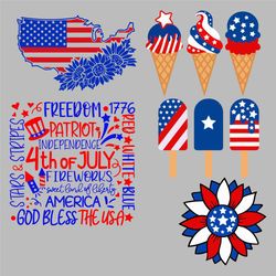 Happy 4th Of July Ice Cream Bundle Svg, 4th Of July 2021, American Flag, America Svg Svg, Liberty Svg, Democracy Svg, 4t