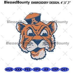 auburn tigers head embroidery files, ncaa embroidery files, auburn tigers file