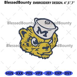 michigan wolverines football helmet logo machine embroidery