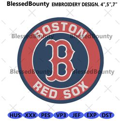 boston red sox letter b circle logo machine embroidery design