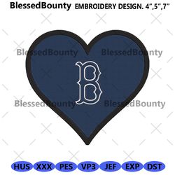 boston red sox blue heart logo machine embroidery design