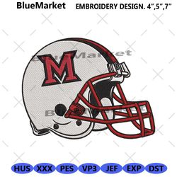 miami oh redhawks helmet embroidery design download file