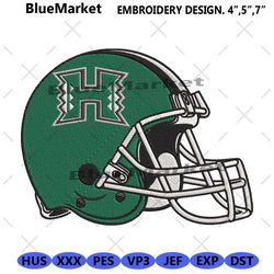 hawai'i rainbow warriors helmet machine embroidery design