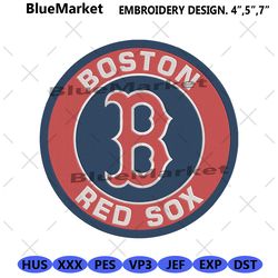 boston red sox letter b circle logo machine embroidery design