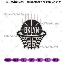 brooklyn nets nba symbol machine embroidery, brooklyn nets design embroidery download instant file, nba team digital emb