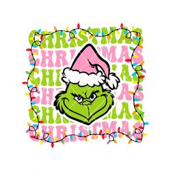 retro christmas grinch face svg